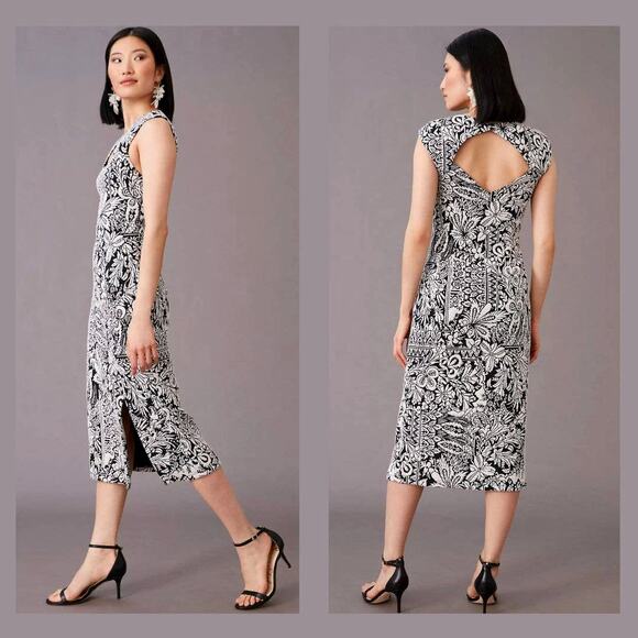Anthropologie Jacquard Cut-Out Midi Dress - New - Small - Picture 1 of 6